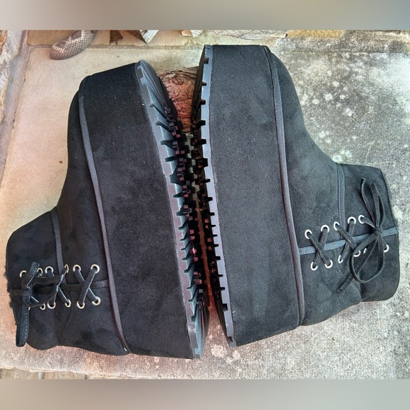 Black Chunky Platform Ankle Sugar Thrillz Boots NWOB Sz-10M. O - Picture 4 of 11